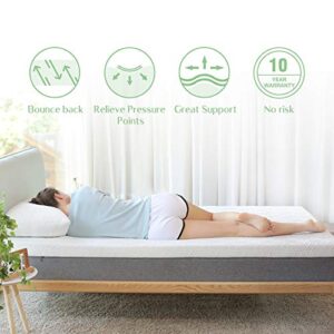 Novilla Twin Mattress, 10 inch Gel Memory Foam Twin Size Mattress for Cool Sleep & Pressure Relief, Medium Firm Mattresses, Bliss (NV0M801-10-T)