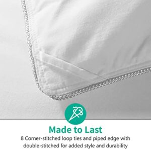 APSMILE Goose Feathers Down Comforter King Size Luxurious All Seasons Duvet Insert - Ultra-Soft 750 Fill-Power Hotel Collection Comforter, 54 Oz Fluffy Medium Warmth, (106x90, Solid White)