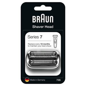 braun series 7 electric shaver replacement head, easily attach your new shaver head, compatible with new generation series 7 shavers, 73s, silver