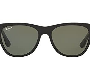 Ray-Ban RB4184 Square Sunglasses, Black/Polarized Green, 54 mm