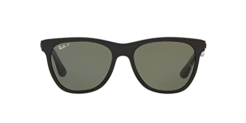 Ray-Ban RB4184 Square Sunglasses, Black/Polarized Green, 54 mm