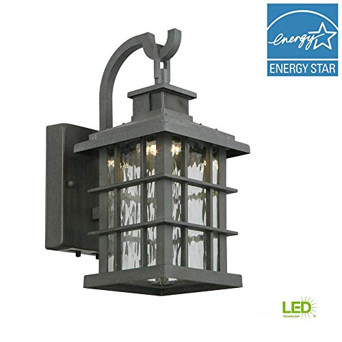 Home Decorators Collection Summit Ridge Collection Zinc Motion Sensor Outdoor Integrated LED Small Wall Mount Lantern