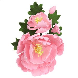 o’creme gumpaste flower spray, pink peony – edible flowers for cake decorating – sugar paste flower decorations for cakes, candy, cupcake toppers – birthday party, wedding, valentines day, baby shower