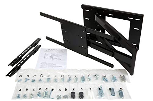 Wall Mount World - TV Wall Mount Bracket with 40 Inch Extension 90 Degree Swivel Left and Right 15 Degrees Adjustable Tilt fits 43 inch QLED OLED LCD TVs with VESA 400x400mm Hole Patterns