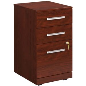 officeworks by sauder affirm 3 drawer mobile file, l: 15.55″ x w: 19.45″ x h: 28.43″, classic cherry finish