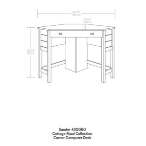 Sauder Cottage Road Coastal Engineered Wood Corner Desk in Mystic Oak