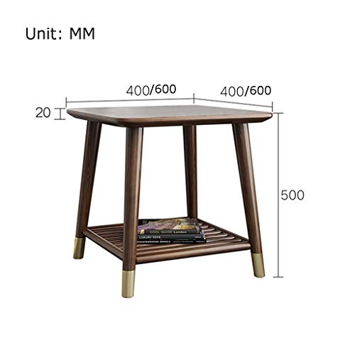 Articles for daily use All Solid Wood Light Luxury Small Coffee Table Bedside Table, ash Wood Sofa Walnut Color Round Side Table, Small Apartment Living Room Coffee Table