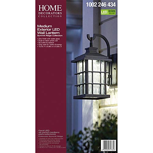 Home Decorators Collection Summit Ridge Collection Zinc Outdoor Integrated LED Dusk-to-Dawn Medium Wall Lantern