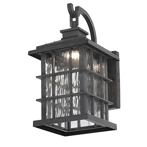 Home Decorators Collection Summit Ridge Collection Zinc Outdoor Integrated LED Dusk-to-Dawn Medium Wall Lantern