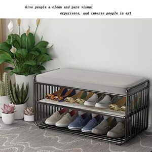 Articles for daily use Metal Frame Shoe Changing Stool Storage Stool, Living Room Entrance Entrance Shoe Cabinet one Long Chair Simple Bedroom Bed End Stool Storage Stool Large