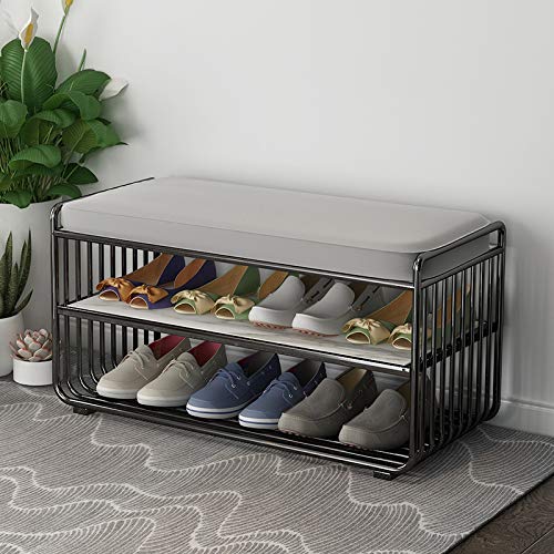 Articles for daily use Metal Frame Shoe Changing Stool Storage Stool, Living Room Entrance Entrance Shoe Cabinet one Long Chair Simple Bedroom Bed End Stool Storage Stool Large