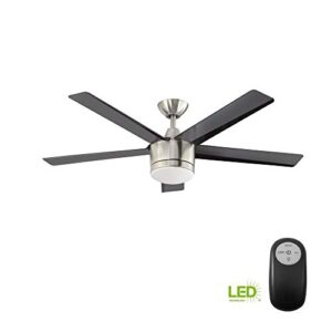 Home Decorators Collection SW1422BN Merwry 52 in. LED Brushed Nickel Ceiling Fan