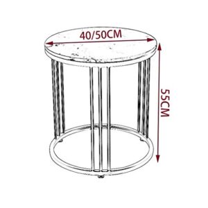 Articles for daily use Light Luxury Round Double-Layer Coffee Table Bedside Table, Side Table Bedside Table Small Iron Table, Small Coffee Table in Living Room Bedroom Office Small Space