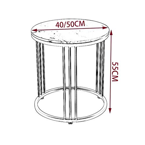 Articles for daily use Light Luxury Round Double-Layer Coffee Table Bedside Table, Side Table Bedside Table Small Iron Table, Small Coffee Table in Living Room Bedroom Office Small Space