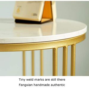 Articles for daily use Light Luxury Round Double-Layer Coffee Table Bedside Table, Side Table Bedside Table Small Iron Table, Small Coffee Table in Living Room Bedroom Office Small Space