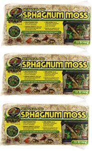 zoo med (3 pack) new zealand sphagnum moss.33-pound each