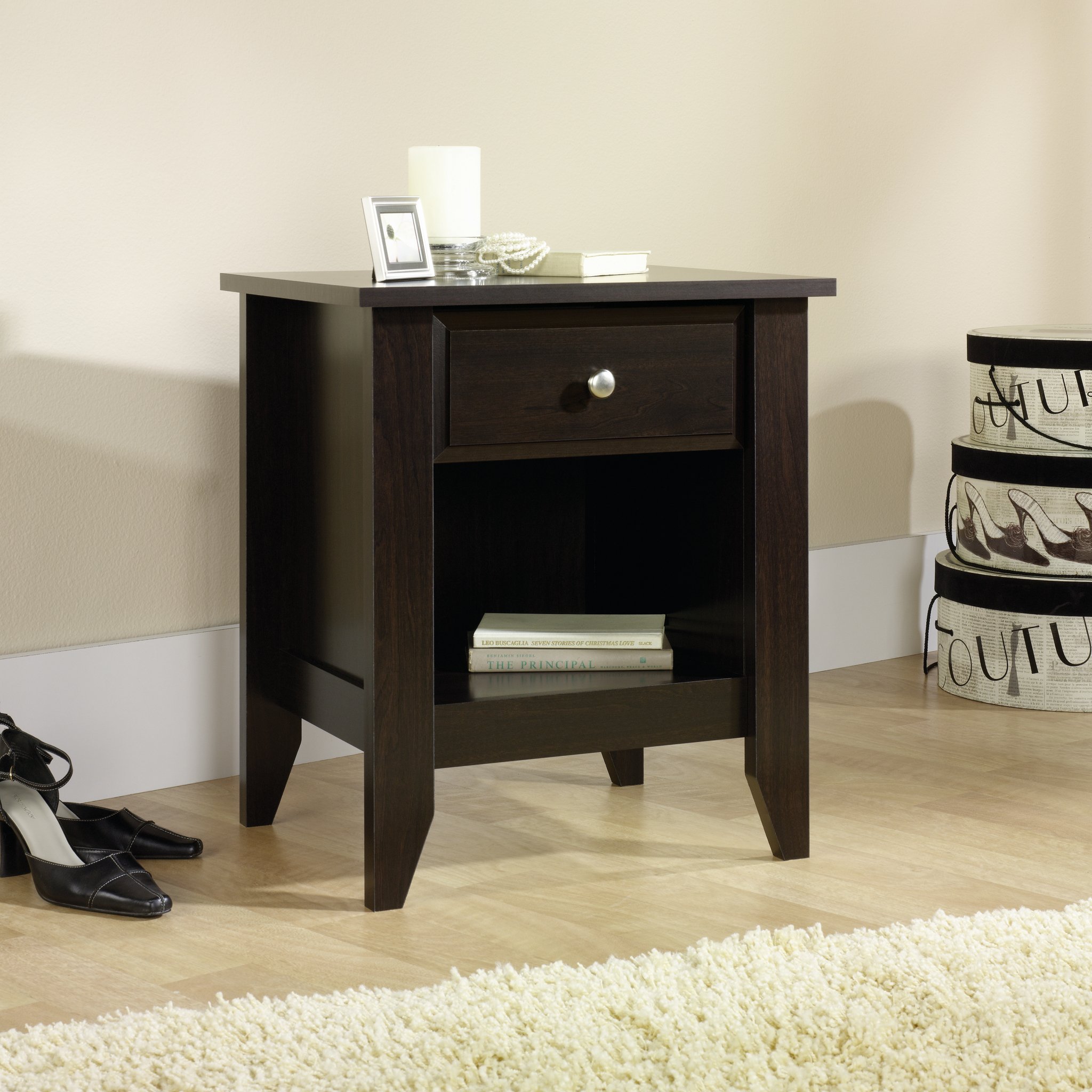 Sauder Night Stand, Jamocha Wood Finish