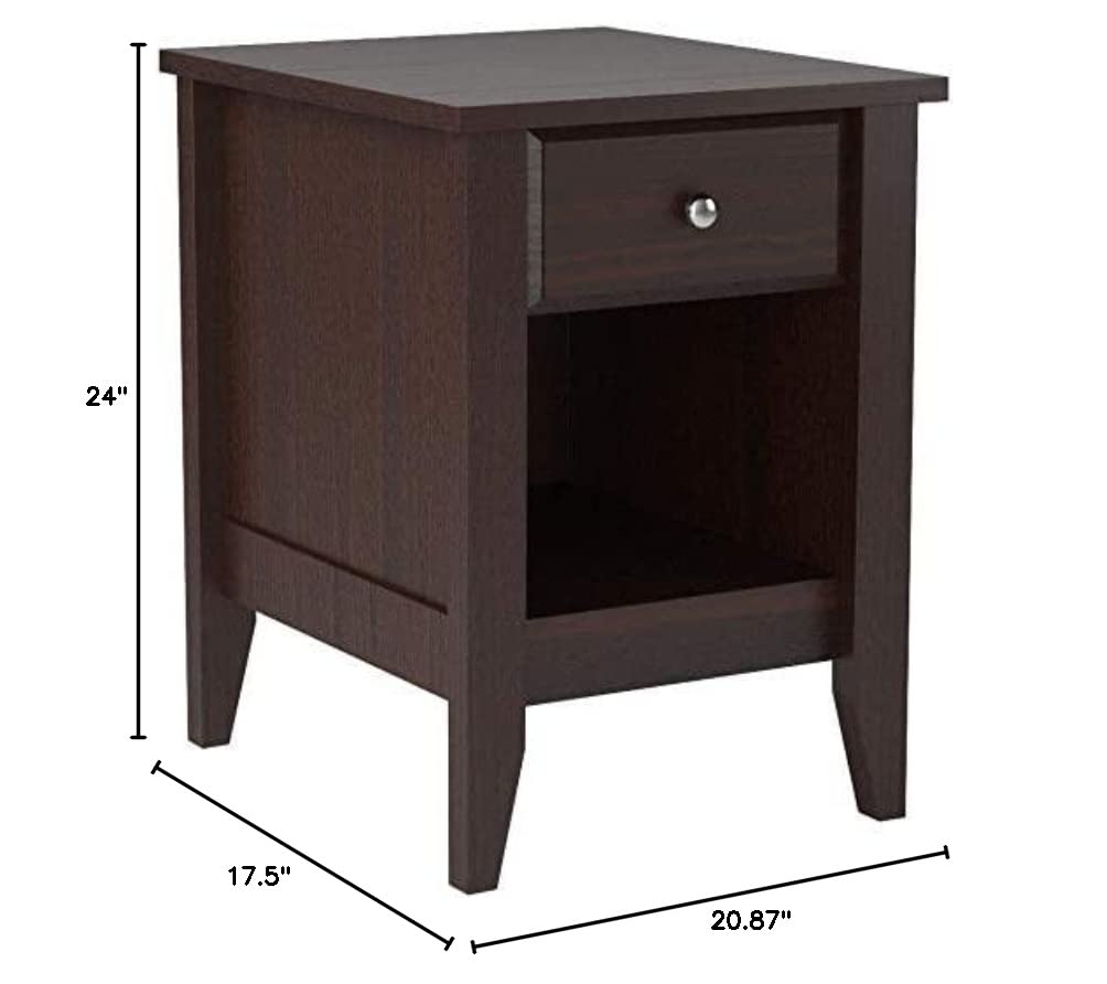 Sauder Night Stand, Jamocha Wood Finish