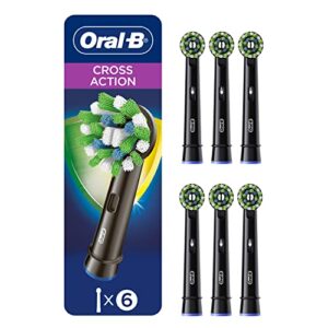 oral-b crossaction electric toothbrush replacement brush heads, black, 6 count