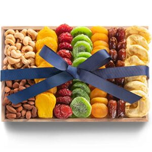 paradise dried fruit and nuts tray gift for birthday, christmas, hostess, business by blue bow gourmet