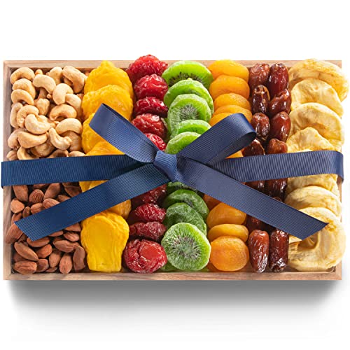 Paradise Dried Fruit and Nuts Tray Gift for Birthday, Christmas, Hostess, Business by Blue Bow Gourmet