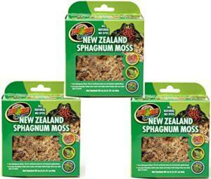 zoo med laboratories new zealand sphagnum moss, 240 cubic inch (3 packages with 80 cubic inches each)