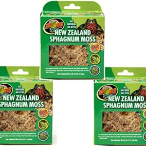 Zoo Med Laboratories New Zealand Sphagnum Moss, 240 Cubic Inch (3 Packages with 80 Cubic Inches Each)