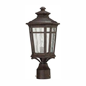 home decorators collection waterton 1-light outdoor dark ridge bronze post mount lantern