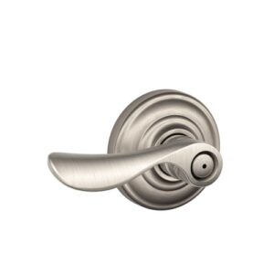schlage champagne privacy lever, andover rose, satin nickel , 2.3 x 5 x 2.8 inches – fa40chp619/f40chp619and