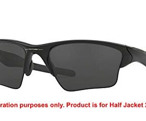 Oakley Original Half Jacket 2.0 XL OO9154 Replacement Lenses For Men For Women+BUNDLE Microfiber Cloth Bag (Shiny Black Iridium)