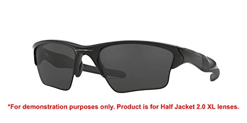 Oakley Original Half Jacket 2.0 XL OO9154 Replacement Lenses For Men For Women+BUNDLE Microfiber Cloth Bag (Shiny Black Iridium)