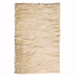 home decorators collection faux sheepskin area rug, 5’x8′, beige
