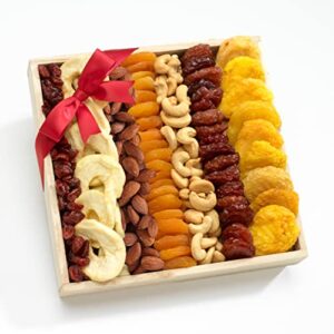 broadway basketeers dried fruit gift tray – edible gift box arrangements and healthy gourmet gift basket for birthday, appreciation, thank you, families, sympathy, easter, mother’s day, father’s day (4.5lbs)