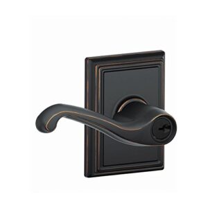 schlage f51a fla 716 add flair lever with addison trim keyed entry lock, aged bronze