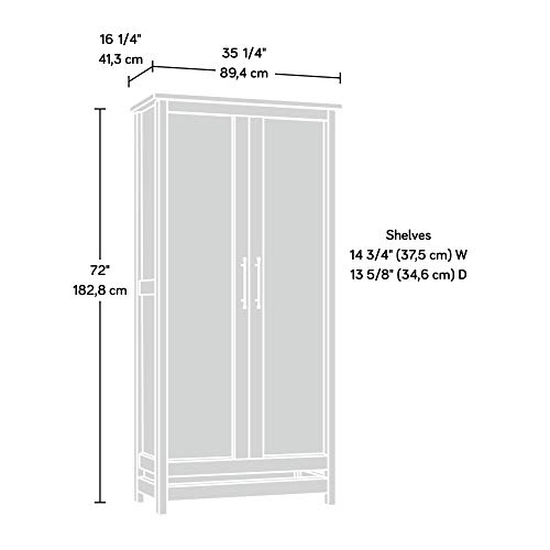 Sauder Granite Trace Storage Cabinet, L: 35.2" x W: 16.26" x H: 71.97", Rustic Cedar Finish & Granite Trace Bookcase, L: 53.15" x W: 12.21" x H: 47.52", Rustic Cedar Finish