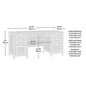 Sauder Costa Executive Desk, W 65.118 X D 29.528 X H 30.00, Coffee Oak Finish & Costa Lateral File, Coffee Oak Finish