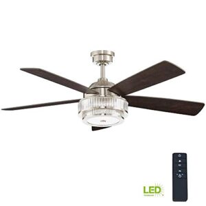 Home Decorators Collection 52384 Caldwell 52 in. LED Brushed Nickel Ceiling Fan