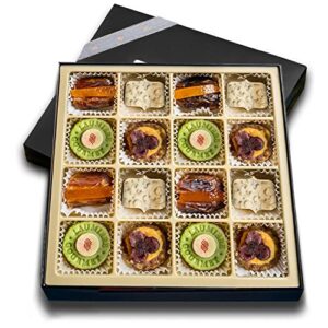 laumière gourmet fruits – le cadeau parfait collection – square (16 pcs) – dry fruits and nuts gift box – all natural california holiday fruits & nuts – no added sugar – gluten free basket