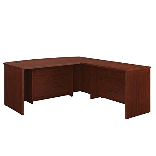 Sauder Affirm 72" x 78" Bowfront Executive L-Desk Combo, L: 71.10" x W: 35.43" x H: 29.29", Classic Cherry Finish