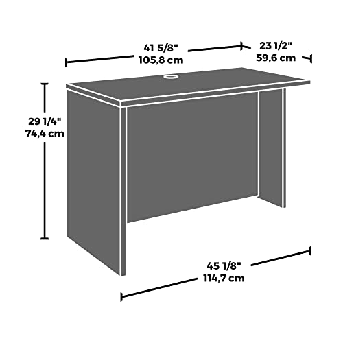 Sauder Affirm 72" x 78" Bowfront Executive L-Desk Combo, L: 71.10" x W: 35.43" x H: 29.29", Classic Cherry Finish