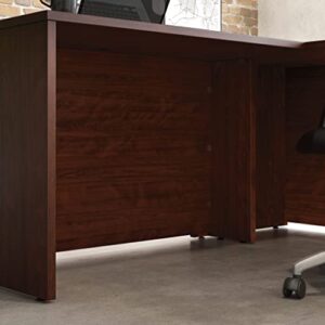 Sauder Affirm 72" x 78" Bowfront Executive L-Desk Combo, L: 71.10" x W: 35.43" x H: 29.29", Classic Cherry Finish