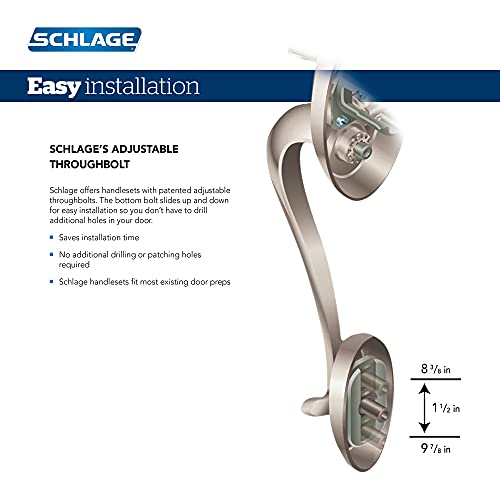 Schlage F60 V ADD 716 GEO Addison Front Entry Handleset with Georgian Knob, Deadbolt Keyed 1 Side, Aged Bronze