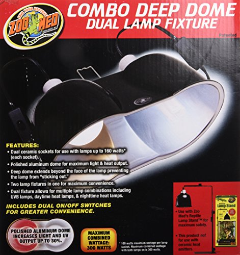 Zoo Med Combo Deep Dome Dual Lamp Fixture