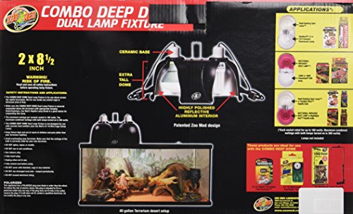 Zoo Med Combo Deep Dome Dual Lamp Fixture