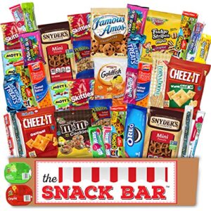 the snack bar – snack care package (40 count) – variety assortment with american candy, fruit snacks, gift snack box for lunches, office, college students, road trips, holiday gifts