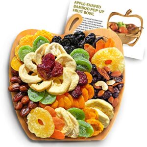 a gift inside apple dried fruit gift tray turns into fruit basket, dried fruit & trail mix, corporate gifting, holiday gifting, 1 count