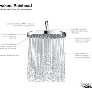 Kohler 76464-Y-BL 8" Awaken RAINHEAD, Matte Black