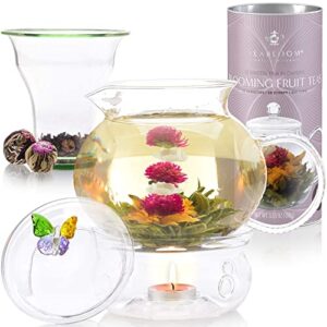 Teabloom Fruit Blooming Teas – 12 Unique Flower Varieties of Blooming Tea in 12 Delicious Fruit Flavors – Each Flowering Tea Ball Steeps Up to 3 Times