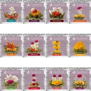 Teabloom Fruit Blooming Teas – 12 Unique Flower Varieties of Blooming Tea in 12 Delicious Fruit Flavors – Each Flowering Tea Ball Steeps Up to 3 Times