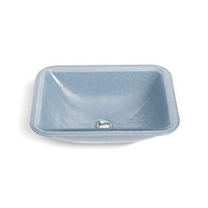 KOHLER K-28823-G1-B11 ARTIST EDITIONS Yepsen Collection Glass Undermount Bathroom Sink 17" x 13"Rectangle Basin Opaque Dusk